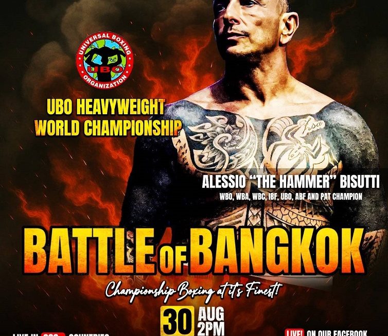A decorated champion with titles under the Battle of Bangkok: Alessio ‘The Hammer’ Bisutti Headlines UBO Heavyweight World Championship in Thailand